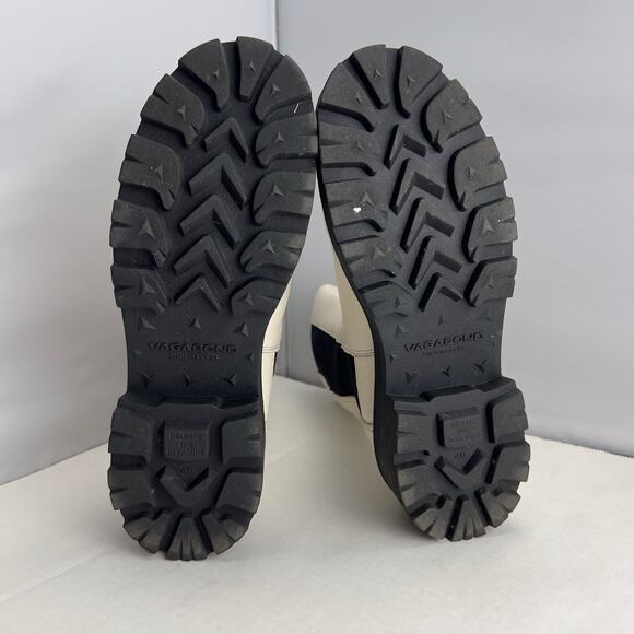 Off White Leather Vagabond Shoemakers Cosmo 2.0 Chelsea Boots Size 10 Chunky - Picture 5 of 7